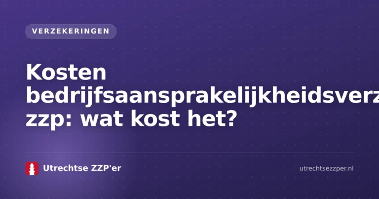 Kosten bedrijfsaansprakelijkheidsverzekering zzp voor een zzp'er met offerte en rekenvoorbeeld