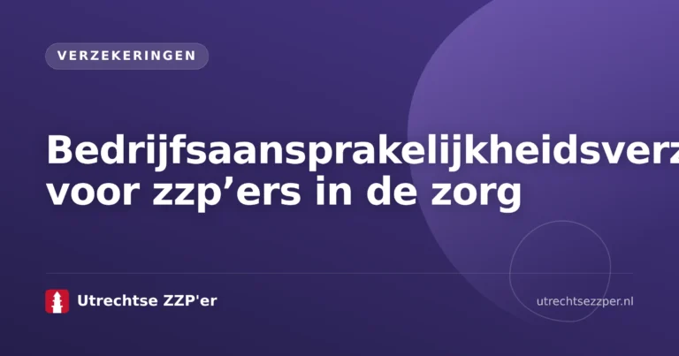 Zorgprofessional met dossier en stethoscoop over bedrijfsaansprakelijkheidsverzekering zzp zorg
